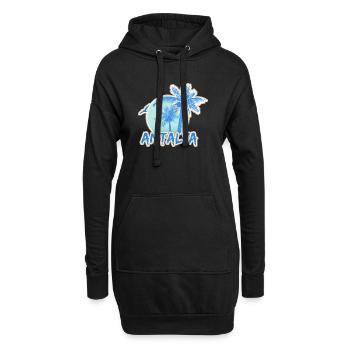 Antalya Palmen Strand Sonnenuntergang - Hoodie-Kleid - Schwarz - Vorne