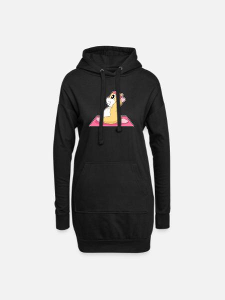 Hamster Yoga Fitness Gymnastik - Hoodie-Kleid - Schwarz