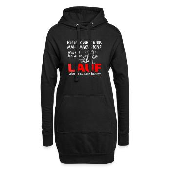 Lauf solange du noch kannst – Lustiges Comic - Hoodie-Kleid - Schwarz - Vorne
