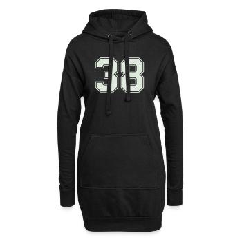 38- - Hoodie-Kleid - Schwarz - Vorne