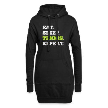 Manger dormir Tennis Répéter - Sweat-shirt à capuche long Femme - noir - Devant