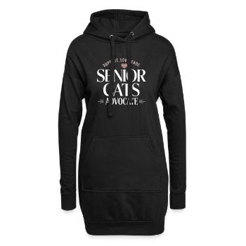 Tee de l’avocat des chats seniors - Sweat-shirt à capuche long Femme - noir - Devant