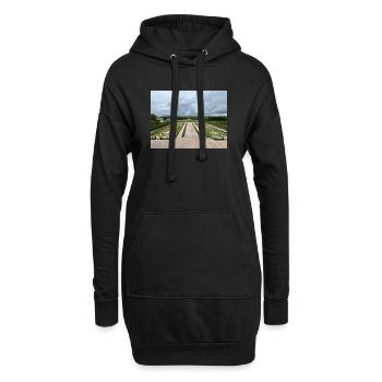 Jardin français du Château de Chambord - Sweat-shirt à capuche long Femme - noir - Devant