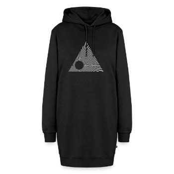 Rayons triangulaires radiants - Sweat-shirt à capuche long Femme - noir - Devant