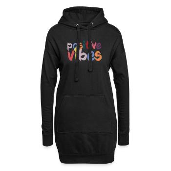 Ondes positives - Sweat-shirt à capuche long Femme - noir - Devant