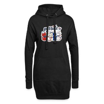 Purride Amerikanische Katzenfest - Hoodie-Kleid - Schwarz - Vorne