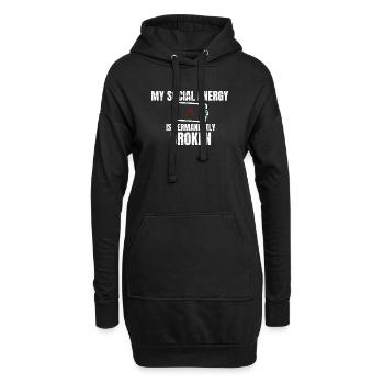 Meine soziale Energie ist dauerhaft kaputt, introvertierter - Hoodie-Kleid - Schwarz - Vorne