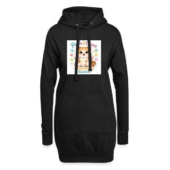 Pattes et griffes : le bonheur t’attend - Sweat-shirt à capuche long Femme - noir - Devant