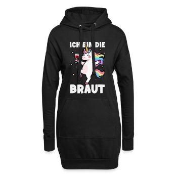 Ich Bin Die Braut Jga Einhorn Wein Brautparty - Hoodie-Kleid - Schwarz - Vorne