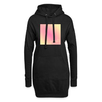 Geliebt Nachricht Liebe - Hoodie-Kleid - Schwarz - Vorne