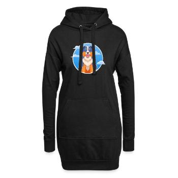 Australian Shepherd (bande dessinée) - Sweat-shirt à capuche long Femme - noir - Devant