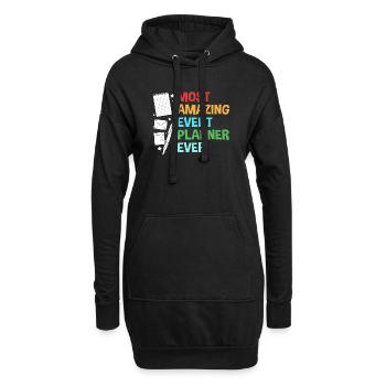 Event Planer - Hoodie-Kleid - Schwarz - Vorne