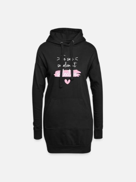 Je suis socialement sélective - Sweat-shirt à capuche long Femme - noir