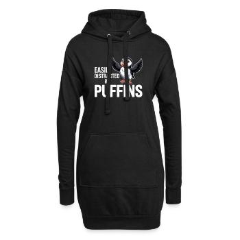 Facilement distrait par les macareux Lustiger - Sweat-shirt à capuche long Femme - noir - Devant