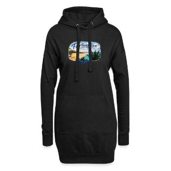 Fuerteventura Morro Jable Strand Design - Hoodie-Kleid - Schwarz - Vorne