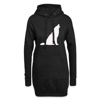 Loup- - Sweat-shirt à capuche long Femme - noir - Devant