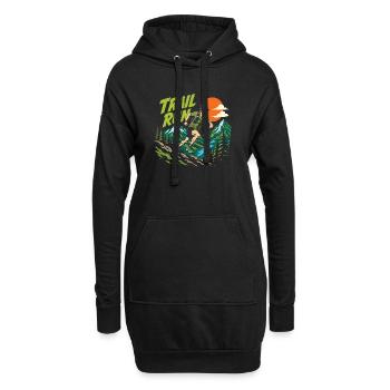 course sur sentier - Sweat-shirt à capuche long Femme - noir - Devant