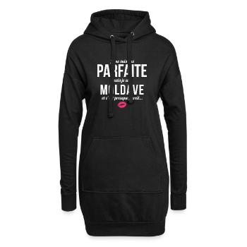 Je Ne Suis Pas Parfaite Mais Je Suis Moldave Et... - Sweat-shirt à capuche long Femme - noir - Devant
