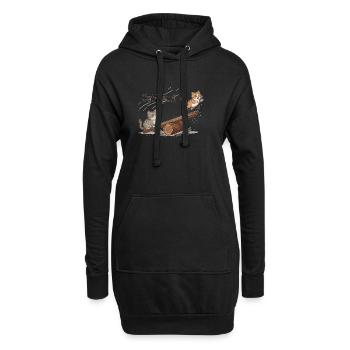 Catapult Cat Adventure - Hoodie Dress - black - Front