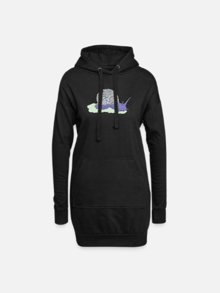 Pastell Schnecke, Illustration, Tierzeichnung - Hoodie-Kleid - Schwarz