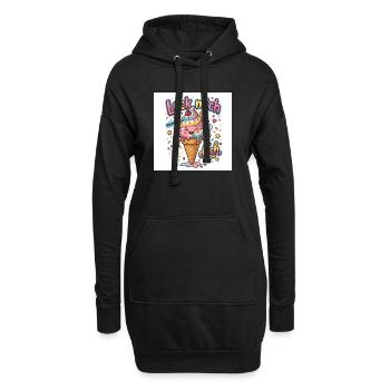 Leck mich Eiscreme Spaß - Hoodie-Kleid - Schwarz - Vorne