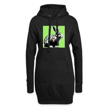 rabbit - Hoodie Dress - black - Front