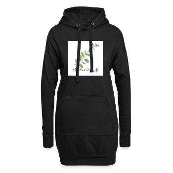 Moins de précipitation, plus de vie | Vintage botanique minimaliste - Sweat-shirt à capuche long Femme - noir - Devant