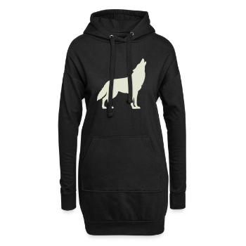 wolf - Hoodie-Kleid - Schwarz - Vorne