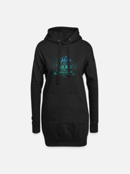 Help from the Lord Psalm 121 - Hoodie Dress - black