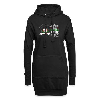 Chien de montagne bernois Petit Berner Humour de thérapie - Sweat-shirt à capuche long Femme - noir - Devant