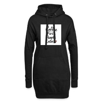 D’abord le café, les gens puis le cœur Citation - Sweat-shirt à capuche long Femme - noir - Devant