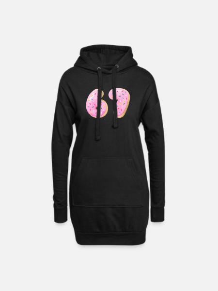 67 Six Seven Zahl 67 Meme Cream Donut - Hoodie-Kleid - Schwarz