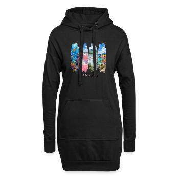 Bonaire Holiday Travel – Motif nature et récif des Caraïbes - Sweat-shirt à capuche long Femme - noir - Devant