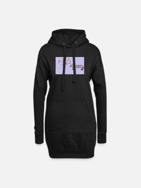 Der Platz war leer, doch der Hund weigerte sich zu gehen - Hoodie-Kleid - Schwarz