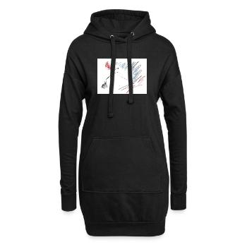 Regarde juste là ! - Sweat-shirt à capuche long Femme - noir - Devant
