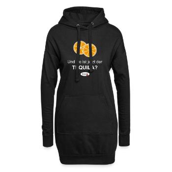 Wo ist jetzt der Tequila? - Hoodie-Kleid - Schwarz - Vorne