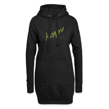 Anyone Neon Handwritten Script - Hoodie Dress - black - Front