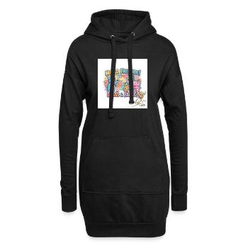Hallo Freunde Spass und Farbe - Hoodie-Kleid - Schwarz - Vorne