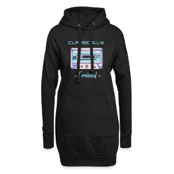 Musique classique Cassette cassette rétro - Sweat-shirt à capuche long Femme - noir - Devant