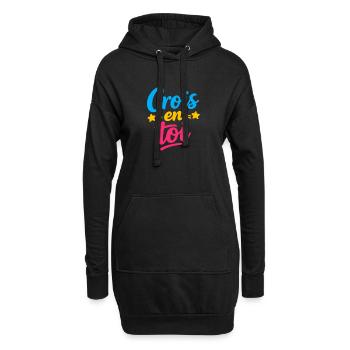 Crois en toi  - Sweat-shirt à capuche long Femme - noir - Devant