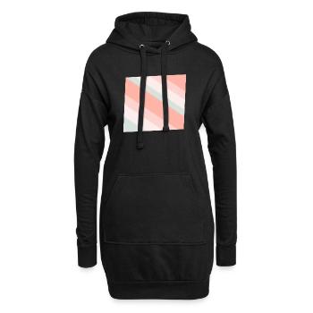 Bandes diagonales pastel Pêche menthe - Sweat-shirt à capuche long Femme - noir - Devant