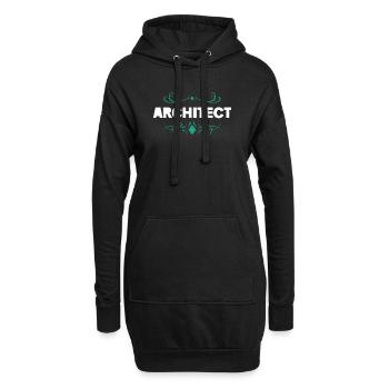 Architect font with ornaments - Hoodie Dress - black - Front