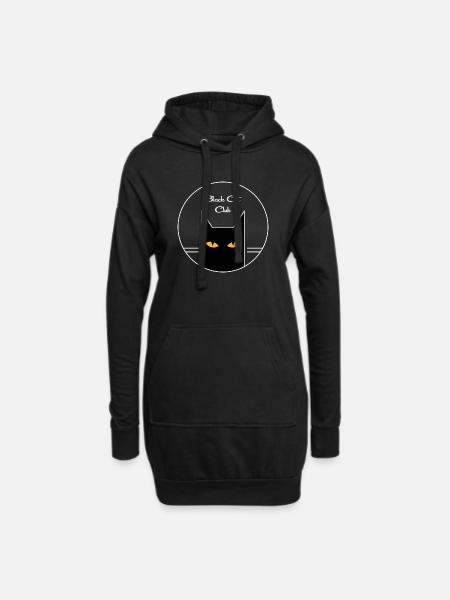 Black cat - Hoodie Dress - black