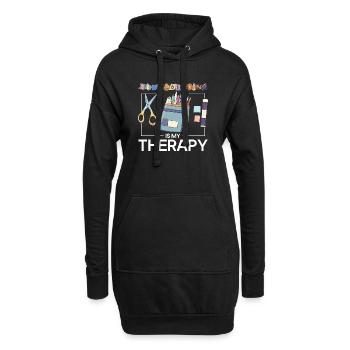 Le scrapbooking, c’est une thérapie - Sweat-shirt à capuche long Femme - noir - Devant