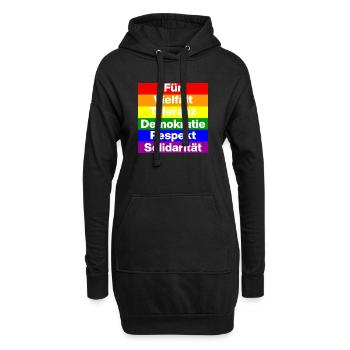 VIELFALT TOLERANZ DEMOKRATIE RESPEKT SOLIDARITÄT - Hoodie-Kleid - Schwarz - Vorne