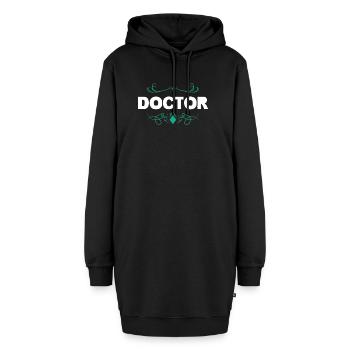 Lettrage d’ornement DOCTOR - Sweat-shirt à capuche long Femme - noir - Devant