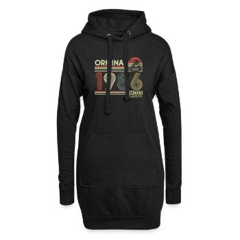 Anniversaire rétro vintage vintage original de 1986 - Sweat-shirt à capuche long Femme - noir - Devant