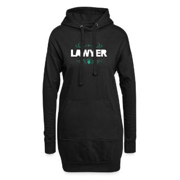 Logo d’avocat avec ornement - Sweat-shirt à capuche long Femme - noir - Devant