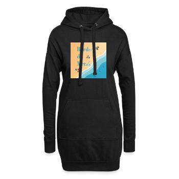 Plage pastel et vagues azur - Sweat-shirt à capuche long Femme - noir - Devant
