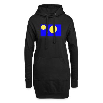 Géométrie bleue : Cercles - Sweat-shirt à capuche long Femme - noir - Devant